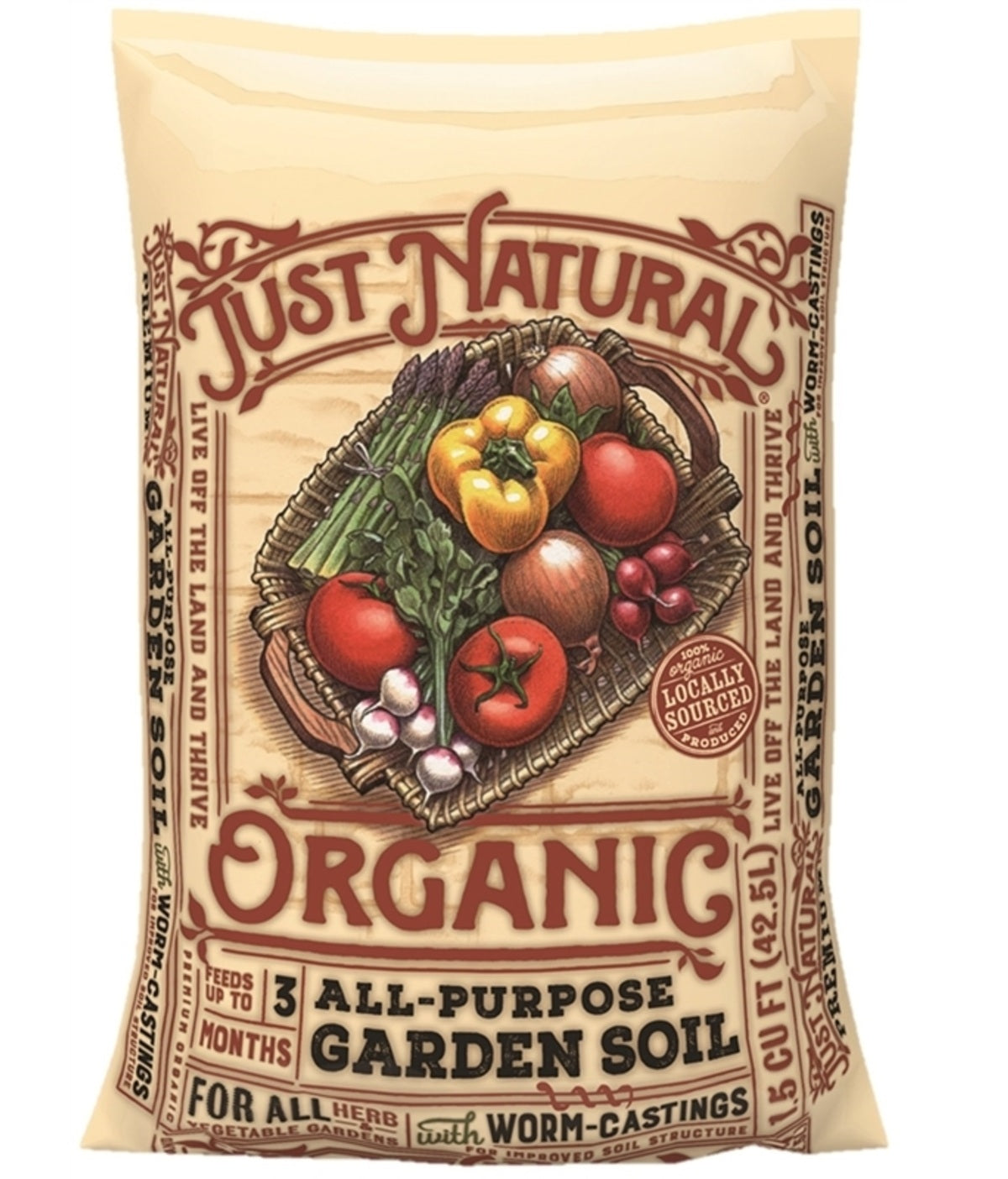 Oldcastle 50150144 Just Natural Organic Garden Soil, 1 Cu-ft, Bag