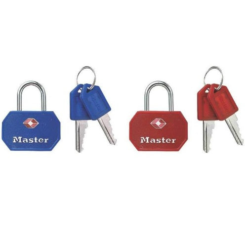 Master Lock 4681TBLR TSA Approved Luggage Padlocks, Red/Blue