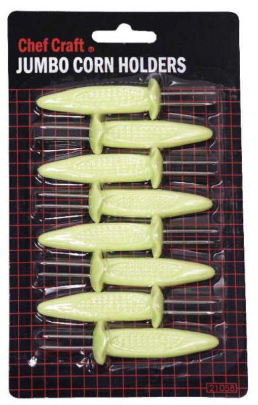 Chef Craft 21058 Corn Holder, Yellow, 6-Piece