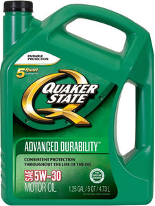 Quaker State 550044963 Advanced Durability 5W-30 Motor Oil, 5 Quart