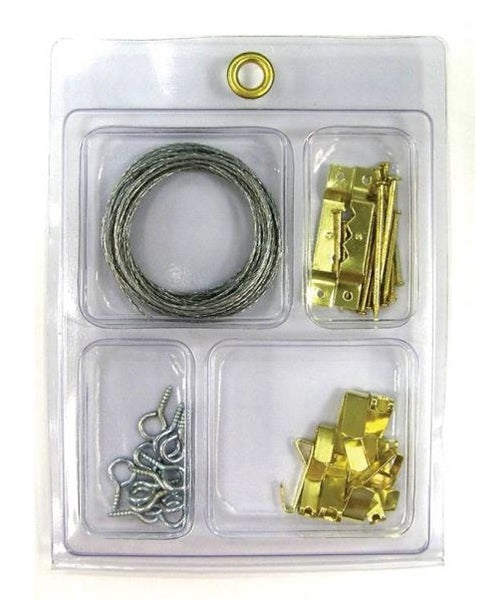 ProSource 4019709 Versatile Picture Hanger Kit, Brass Plated, 39-Pieces