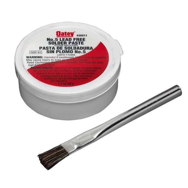 Oatey 53017 No. 5 Lead-Free Paste Flux With Brush 1.7 Oz, Amber