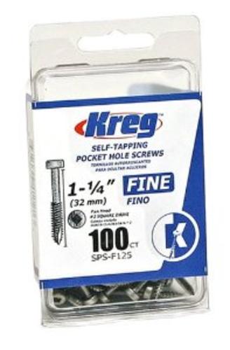 Kreg SPS-F125-100 Pocket Hole Wood Screw, #6 Fine, 1-1/4", Count 100