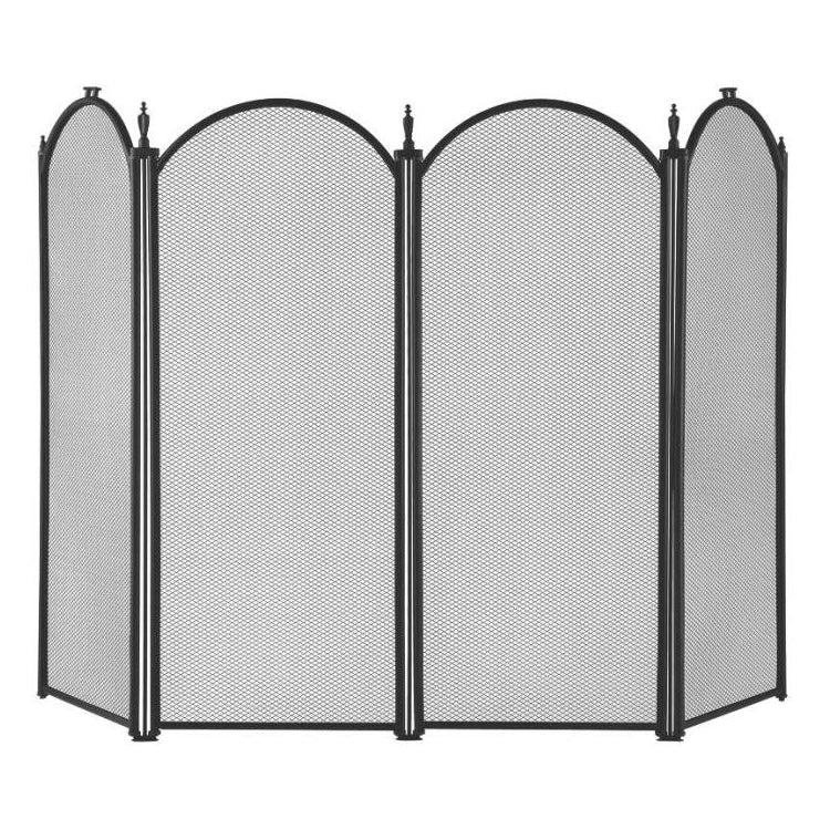 Simple Spaces S41010BK-C3L 4-Panel Fire Screen, Black, 32" x 51-1/2"