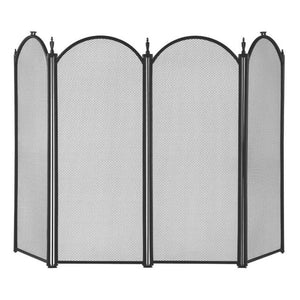 Simple Spaces S41010BK-C3L 4-Panel Fire Screen, Black, 32" x 51-1/2"