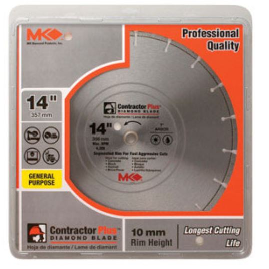 MK Diamond 166996 Dry Cutting Segmented Rim Diamond Blade, 14"
