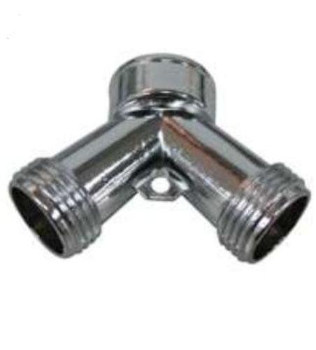 Landscapers Select PMB-064 Garden Hose Y-Connector, Chrome, 3/4 in - 11.5 in