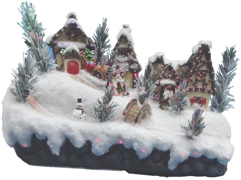 Holiday Basix FBS13SB003AA-A Battery-Operated LED Church Village Figurine, 13"