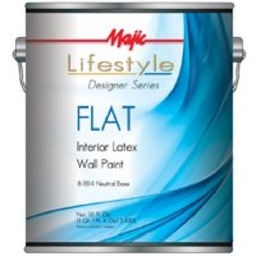 Majic 8-1814-1 Interior Latex Flat Wall Paint, Neutral Base