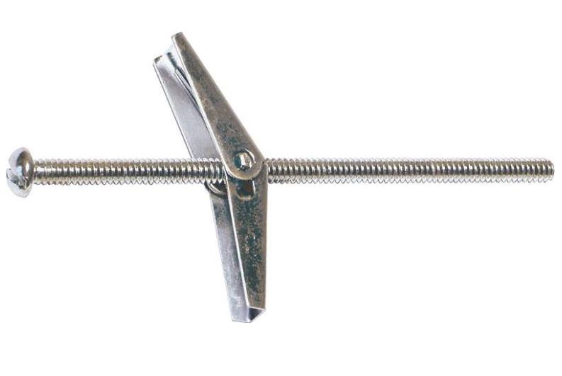 Midwest 04090 Toggle Bolts And Wings, 3/16" x 4", Zinc