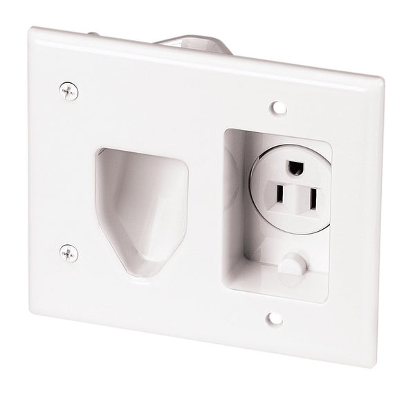Cooper Wiring 35MRW Flat Recess Wall Plate, White