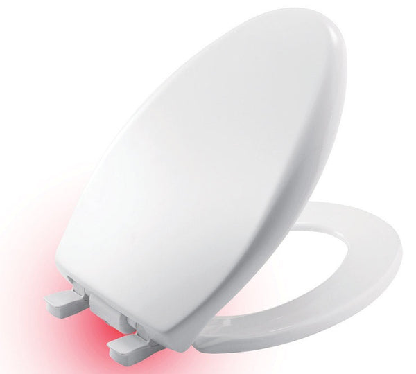 Mayfair 87SLNL-000 iLumaLight Plastic Toilet Seat with Cover, Round, White