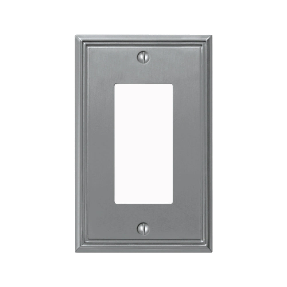 Amerelle 77RBN Metro Line 1 Rocker-GFCI Wall Plate, Brushed Nickel