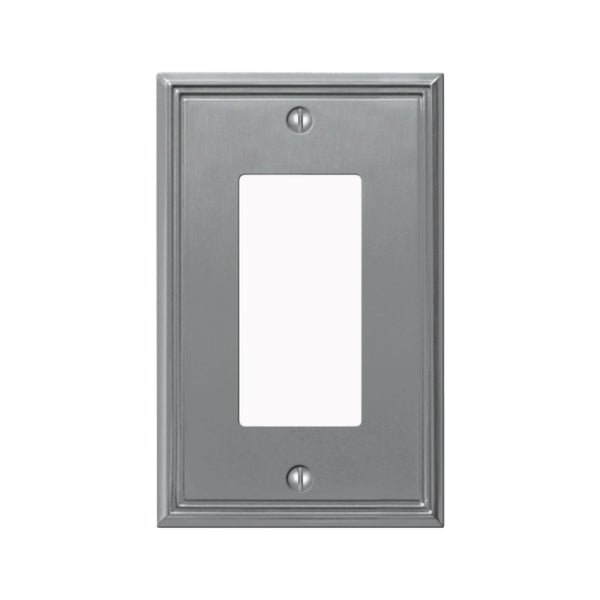 Amerelle 77RBN Metro Line 1 Rocker-GFCI Wall Plate, Brushed Nickel