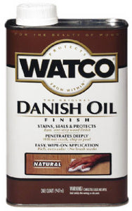 Watco® 65851 Danish Oil Finish, 1 Pt, Dark Walnut
