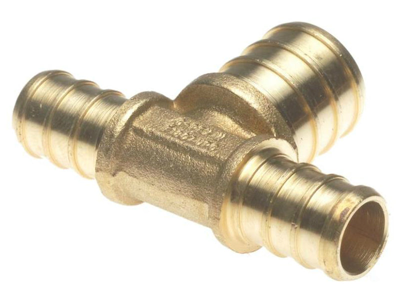 Apollo Valves APXT121234 PEX Fitting Crimp Tee, 1/2" x 1/2" x 3/4", Brass