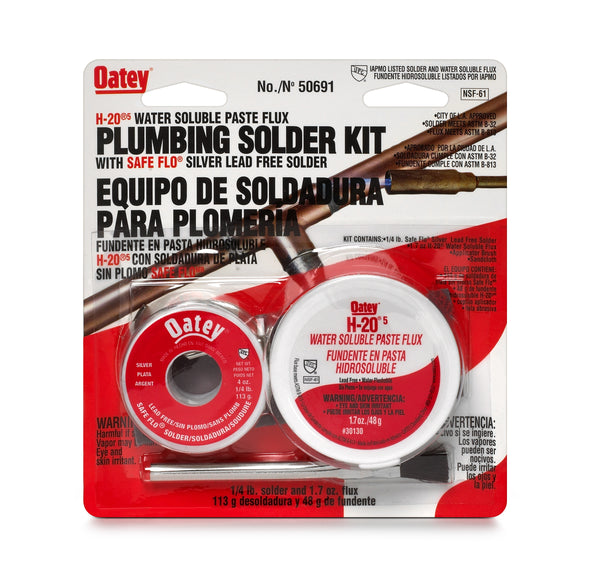 Oatey 50691 Lead Free Safe-Flo H-20-5 Plumbing Flux Solder Kit, 8 Oz