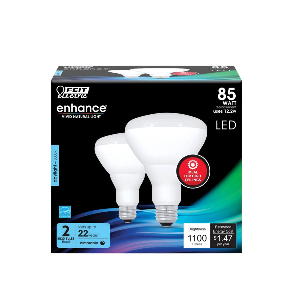 Feit Electric BR30DMHO/950CA2 Dimmable LED Light Bulb, Daylight, 12.2 W