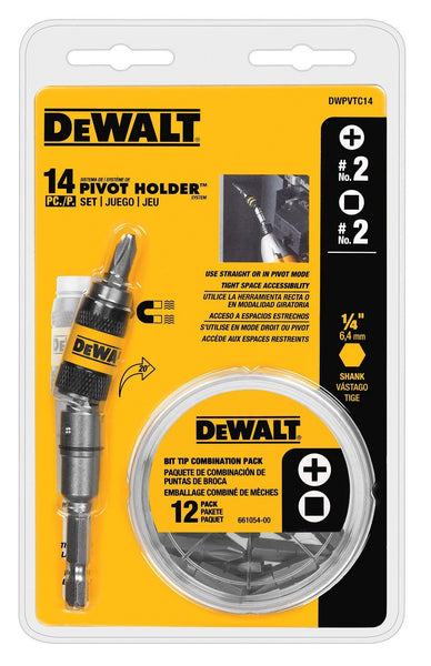 DeWalt DWPVTC14 Pivot Holder Screwdriver Bit Set, 14 Piece