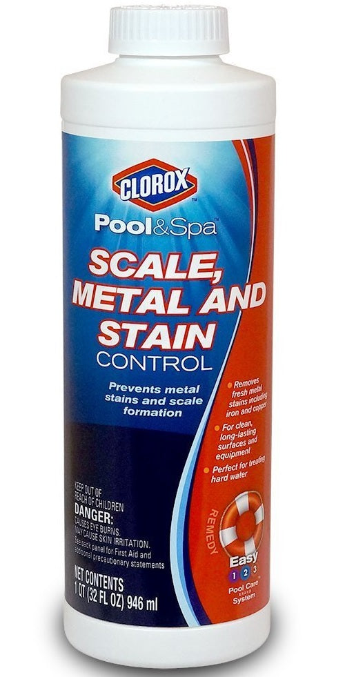 Clorox 50032CLX Pool & Spa Scale/ Metal & Stain Control, 1 Quart