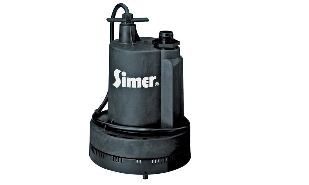Simer FP0S1600X-08/2305 1/4 HP Submersible Utility Pump, 8'