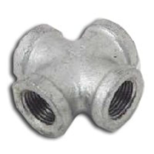 Worldwide PPG180-40 Galvanized Malleable Cross Pipe Fittings, 1-1/2"