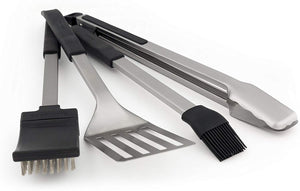 Broil King 64003 Baron 4 Piece BBQ Tool Set, Stainless Steel