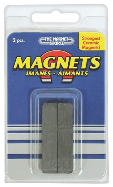 Master Magnetics 07043 2Pc Magnetic Ceramic Blocks, 3/8" x 3/8" x 1-7/8"