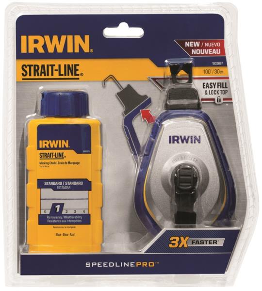 Irwin 1932887 Speedline Chalk Line & Reel Sets, Pro, 100 Ft Line