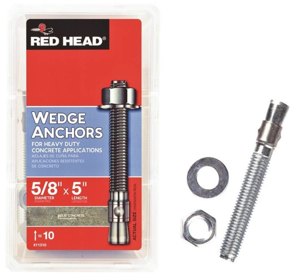 Red Head 12310 Truebolt Wedge Anchor, Steel