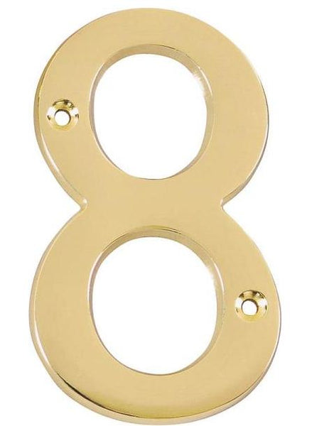 Mintcraft N-Z048PB House Number, #8, 4", Polished Brass