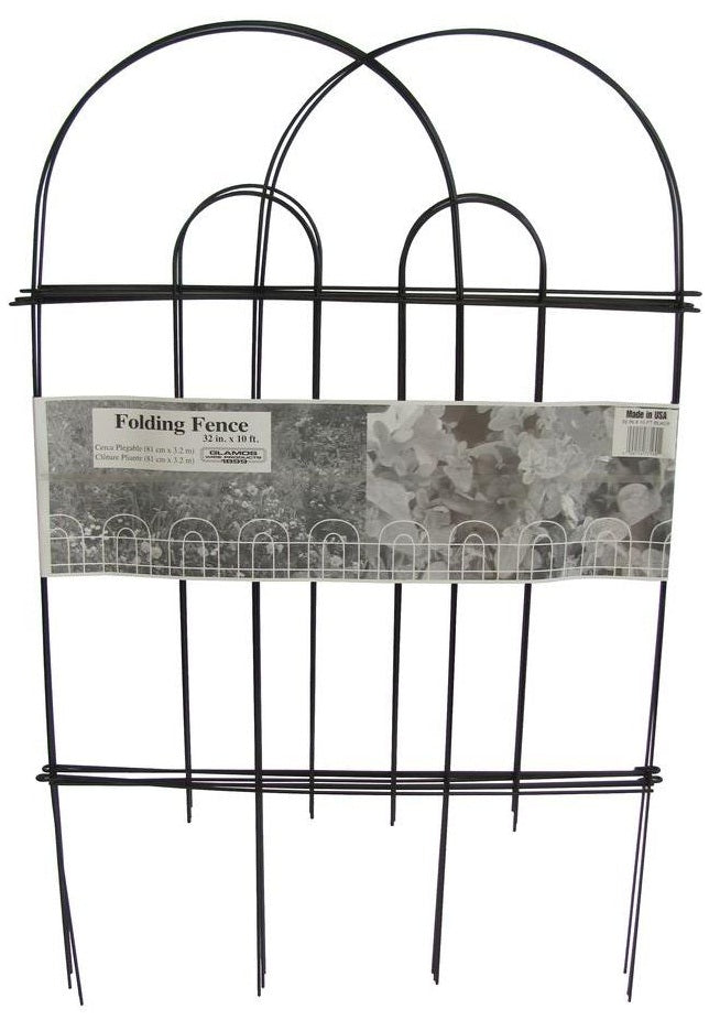 Glamos 770190 Folding Wire Fence, black, 32&#039; x 10&#039;
