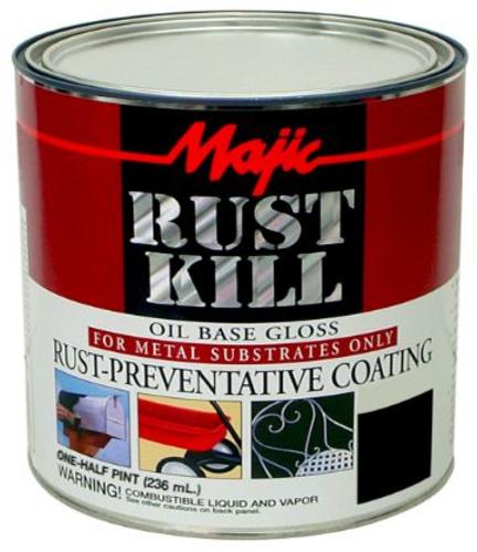 Majic 8-6000-4 Rust Kill Enamel, 1/2 Pint, Black