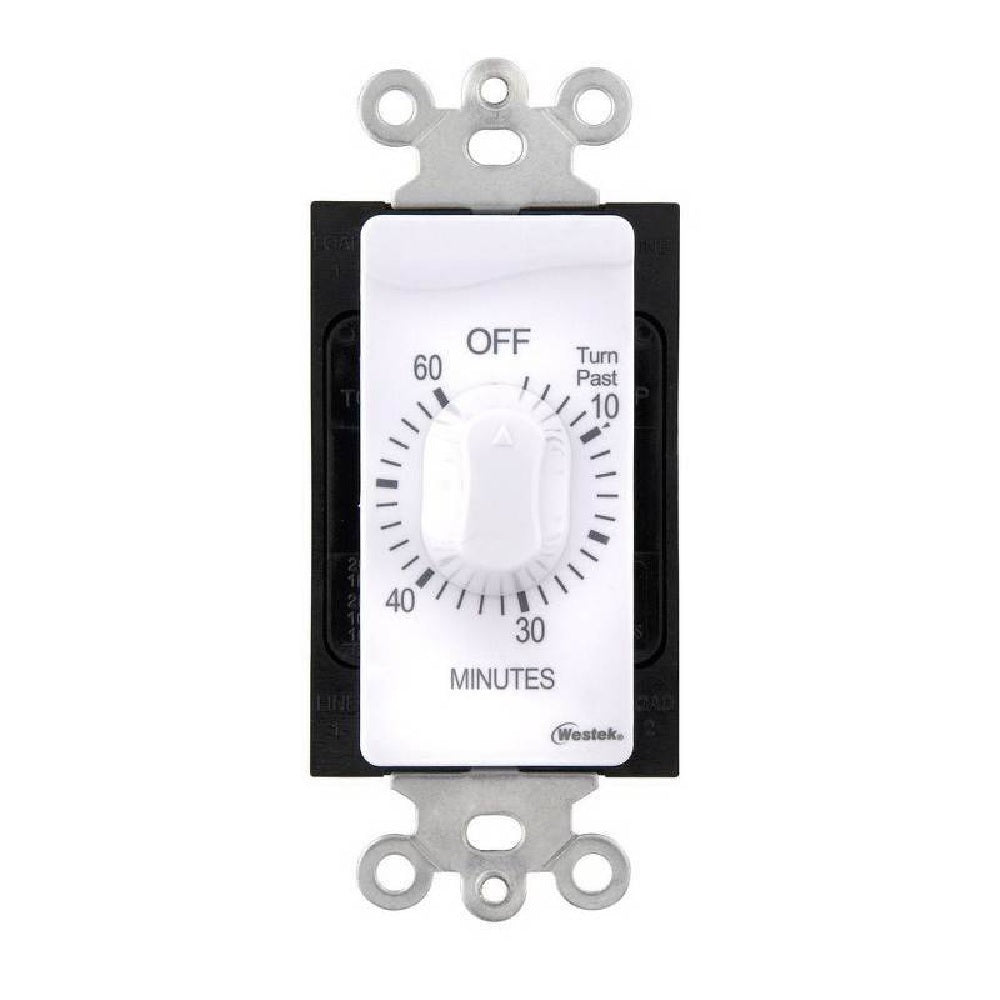 Westek TMSW60MW Spring Wound Countdown Timer, White, 125 V, 20 A