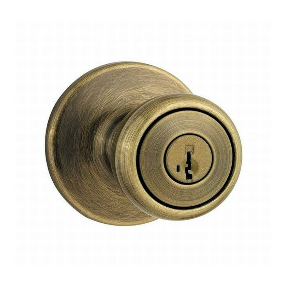 Kwikset 400T5RCALRCSK3V1 Tylo Entry Knob, Antique Brass