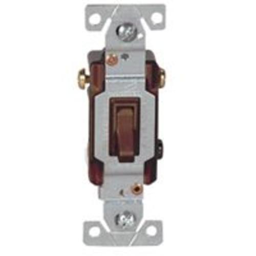 Cooper Wiring 1303B-BOX Ac Quiet Toggle Switch, 3-Way, Brown