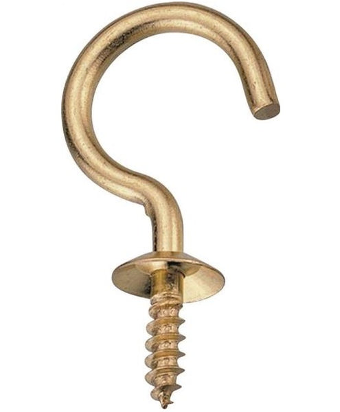 Prosource LR-391-PS Cup Hooks, Solid Brass, 7/8"