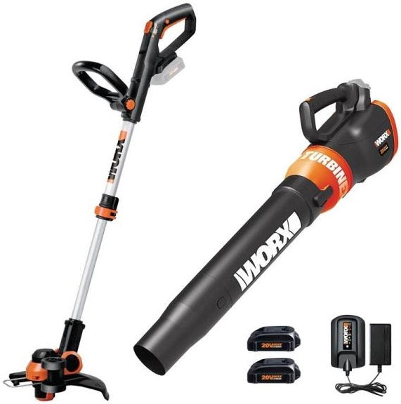 Worx WG921 Cordless Trimmer & Blower Combo Kit, 20 Volts