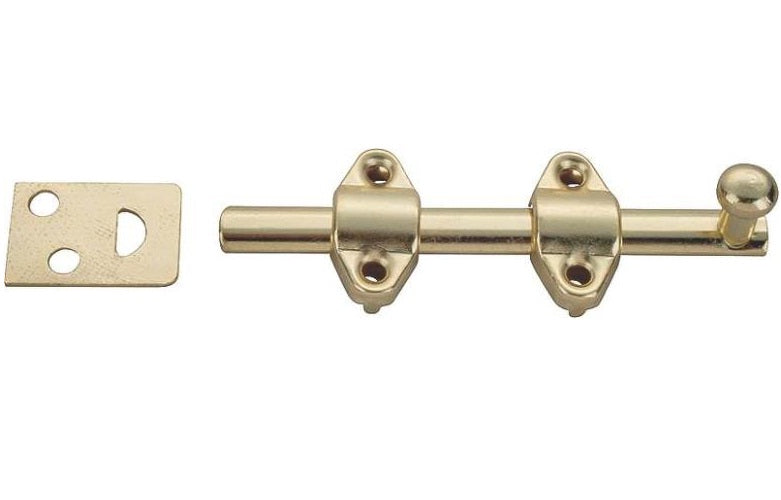 MintCraft 23260BBB-43L Surface Bolt, 4", Satin Brass Tone