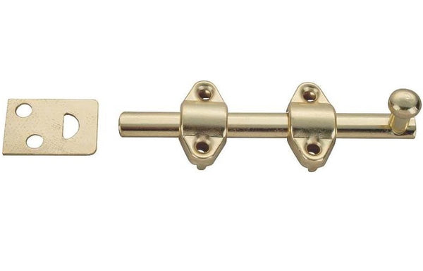 MintCraft 23260BBB-43L Surface Bolt, 4", Satin Brass Tone