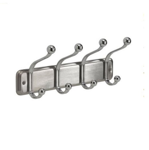 InterDesign 54170 Wall Mount 4 Hook Rack, Chrome