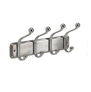 InterDesign 54170 Wall Mount 4 Hook Rack, Chrome