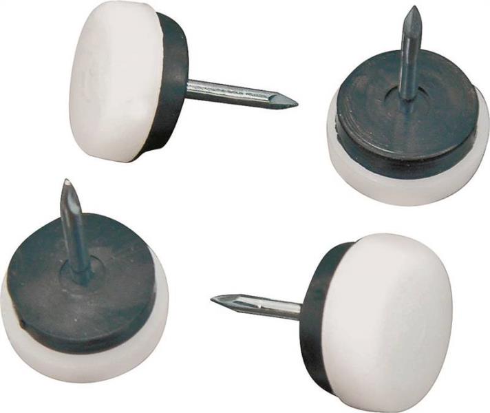 Prosource FE-50314-PS Cushioned Furniture Glides, White, 1-1/8"