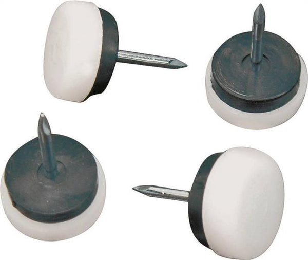 Prosource FE-50314-PS Cushioned Furniture Glides, White, 1-1/8"