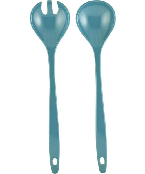 Knack3 185401I Melamine Salad Servers, Set Of 2, 6.75", Blue