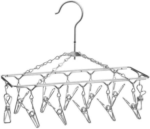 Honey Can Do DRY-01102 Clothes Drying Hanger Rack, 12 Clips, Chrome