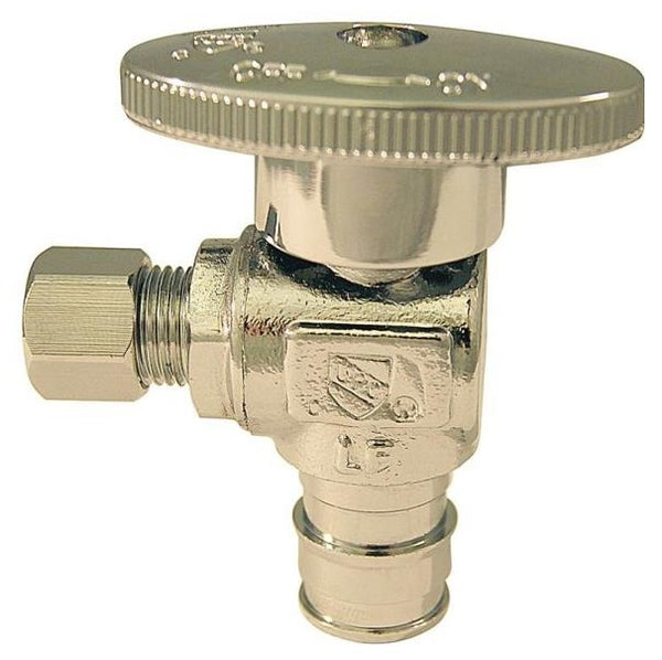 Apollo EPXVA1214C Angle Stop Valve, Chrome Plated Brass, 1/2" x 1/4"