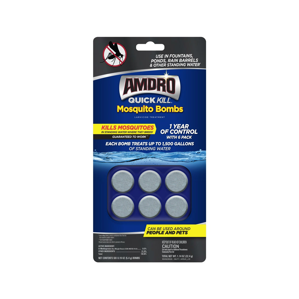 Amdro 100530552 Quick Kill Mosquito Bombs, Pack of 6