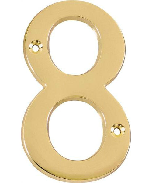 Prosource N-Z048PB3L-PS House Numbers 8, Satin Brass, 4"