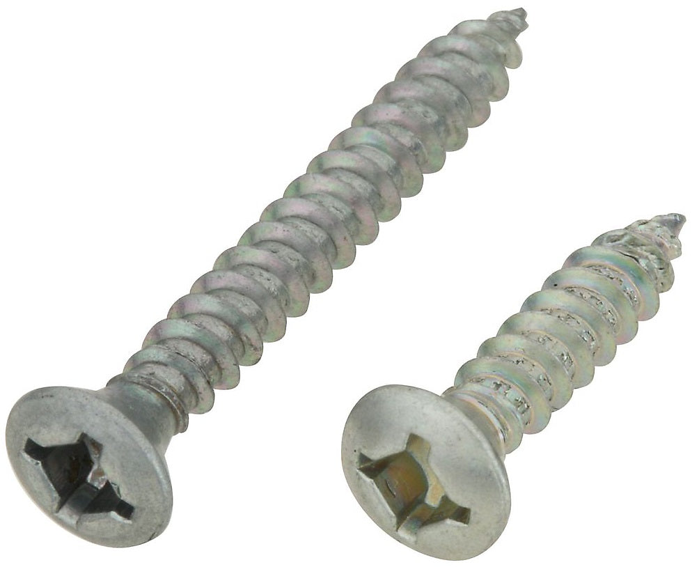 National N206-052 Steel Shelf Bracket Screws, Zinc , #7 x 3/4" & 1-1/4", 12-Ct